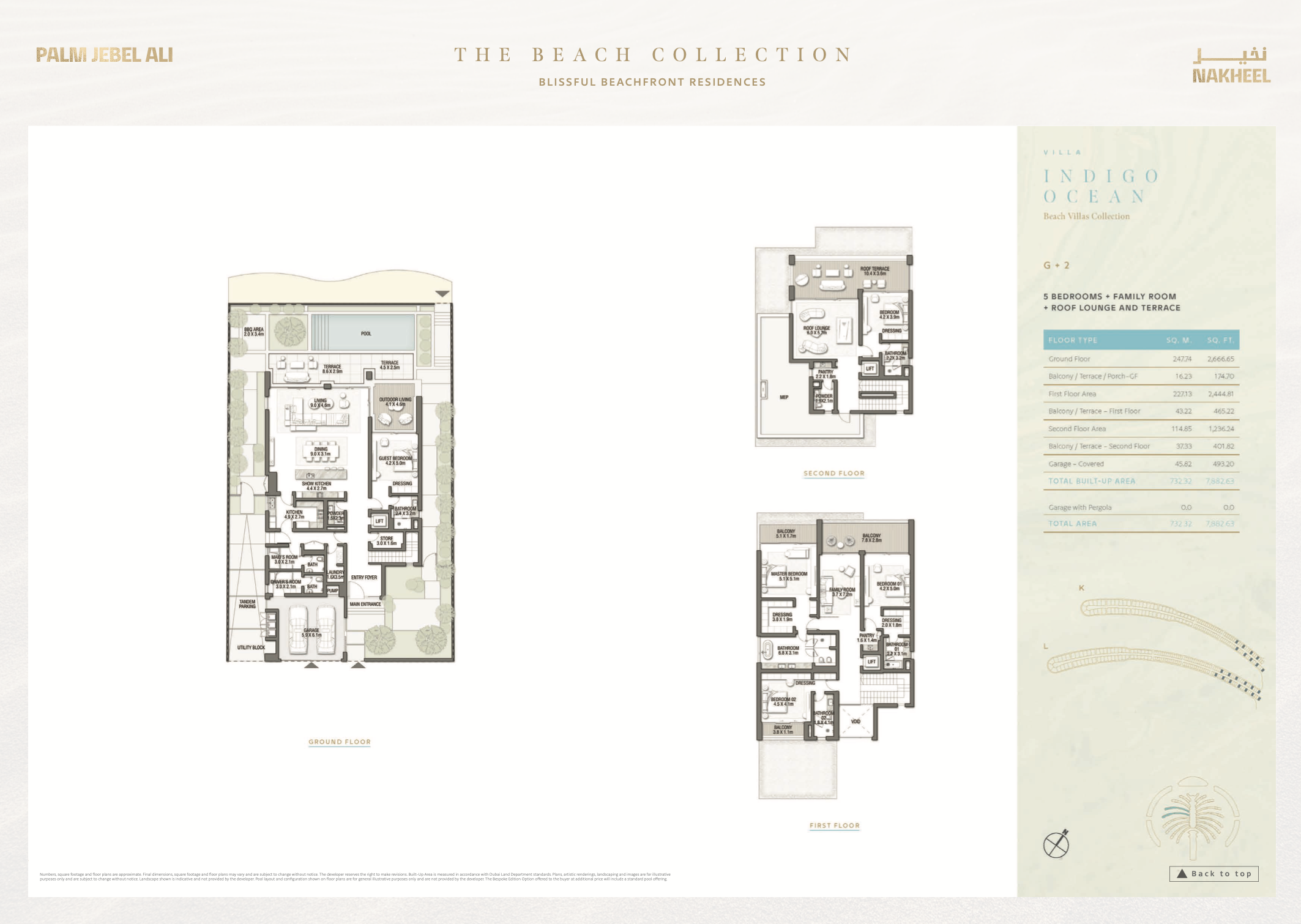 Palm Jebel Ali official five-bedroom beach villa floor plan