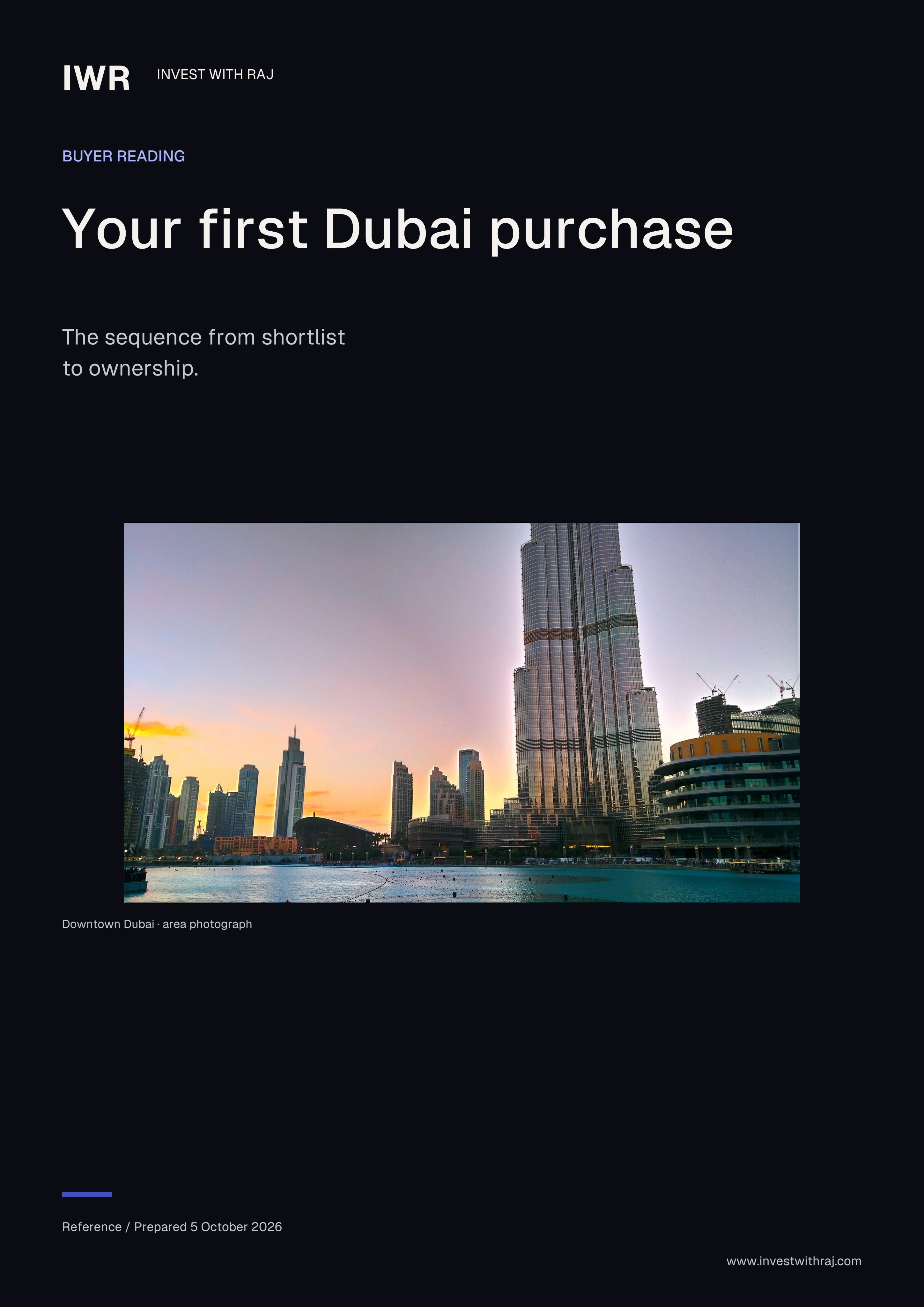 Cover of Your first Dubai purchase