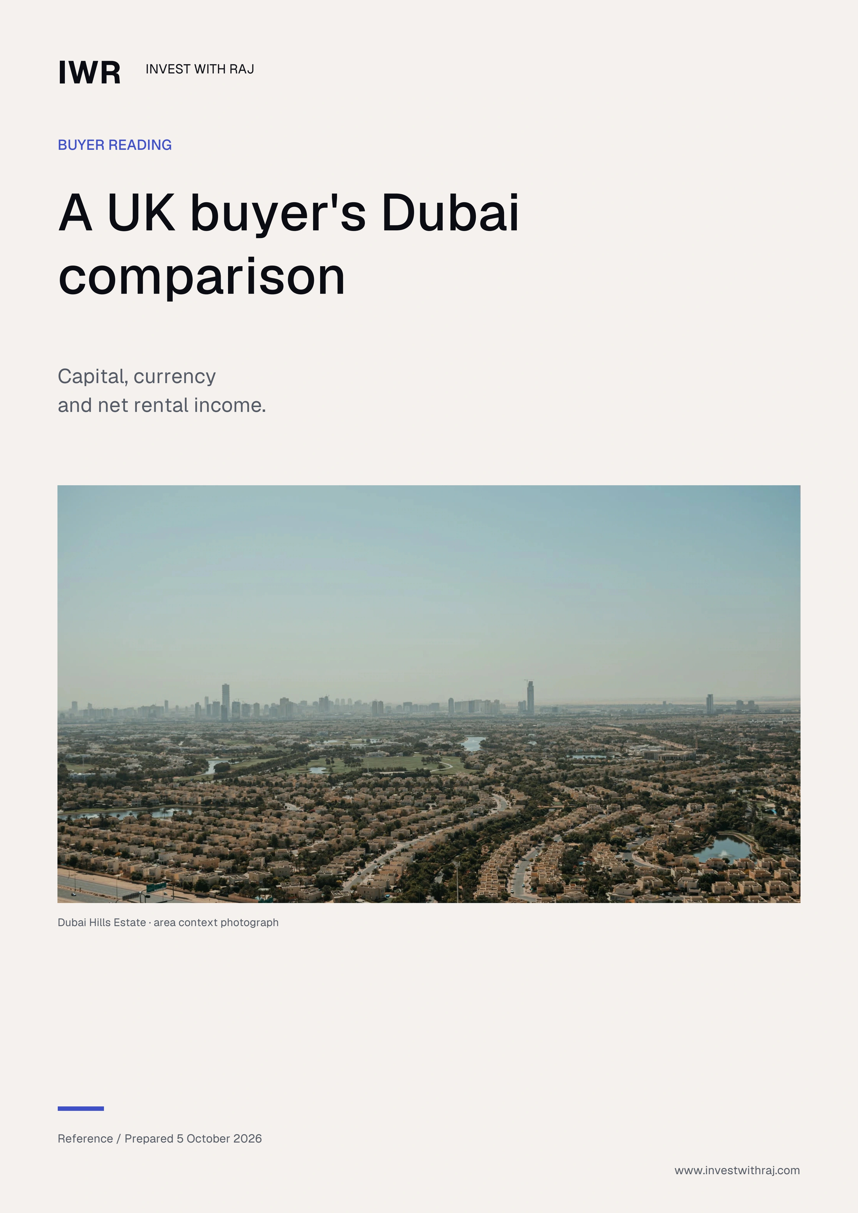 Cover of A UK buyer's Dubai comparison