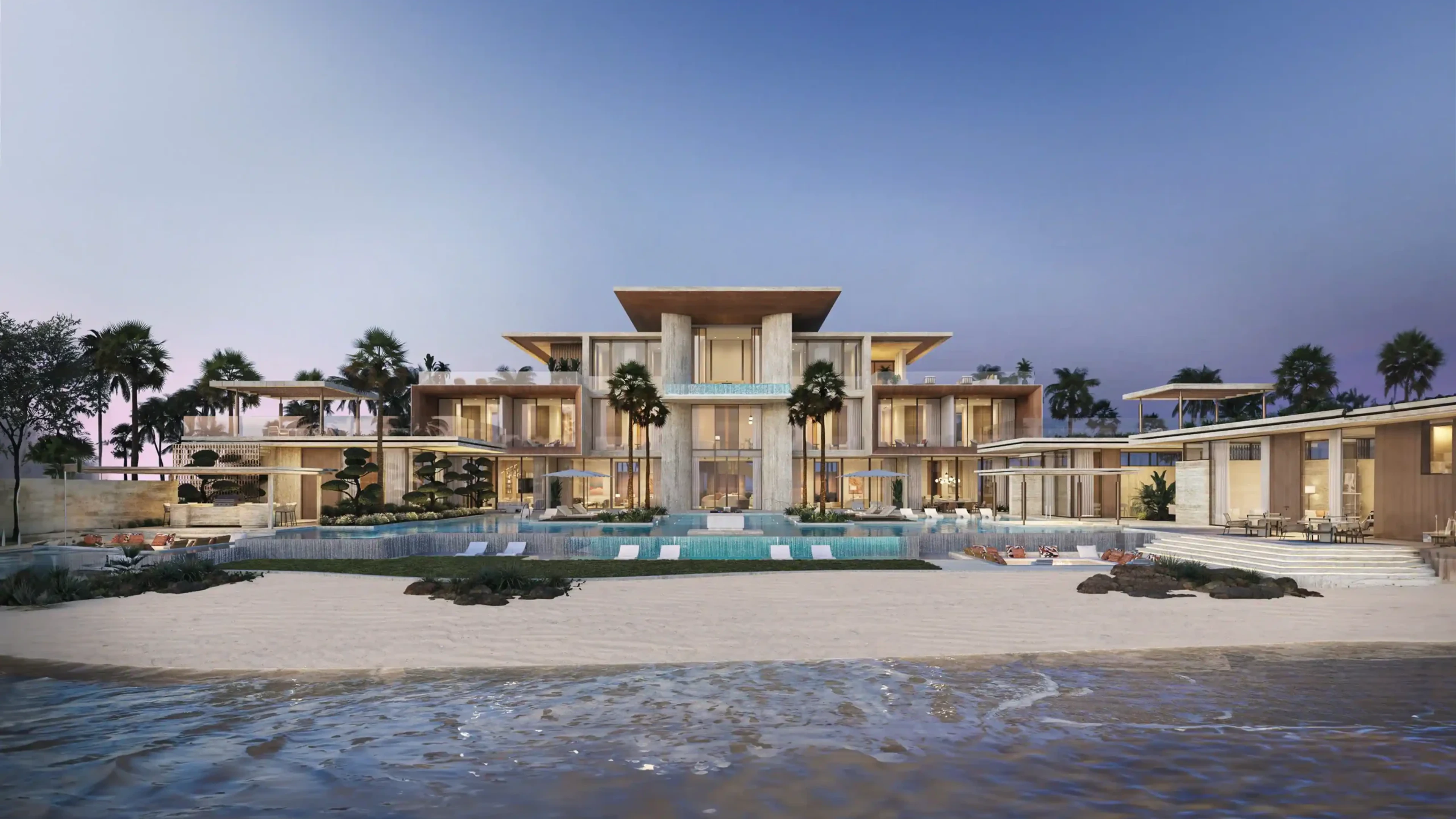 Amali Island villa with landscaped grounds beside the beach