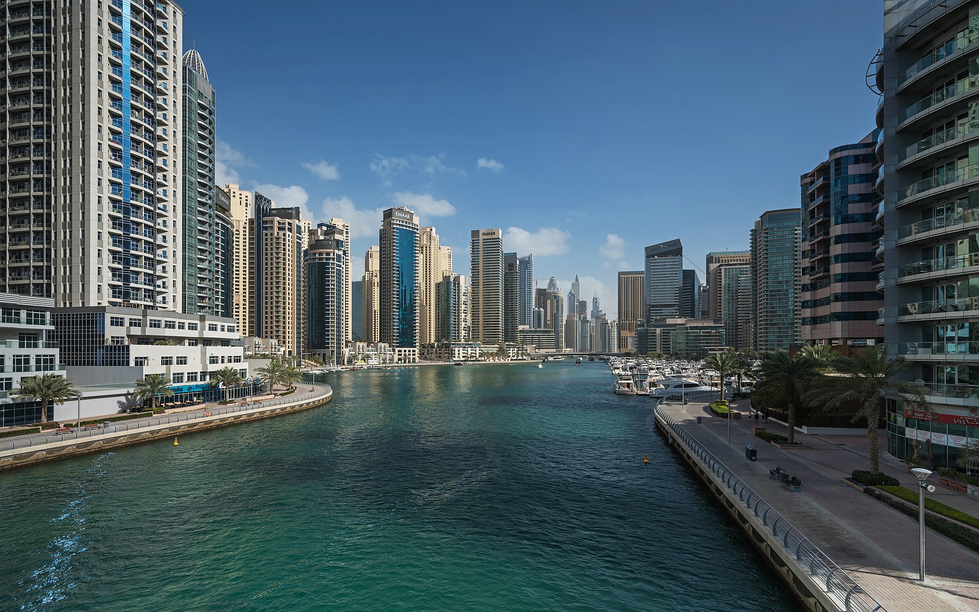 Dubai Marina skyline of residential and mixed-use towers