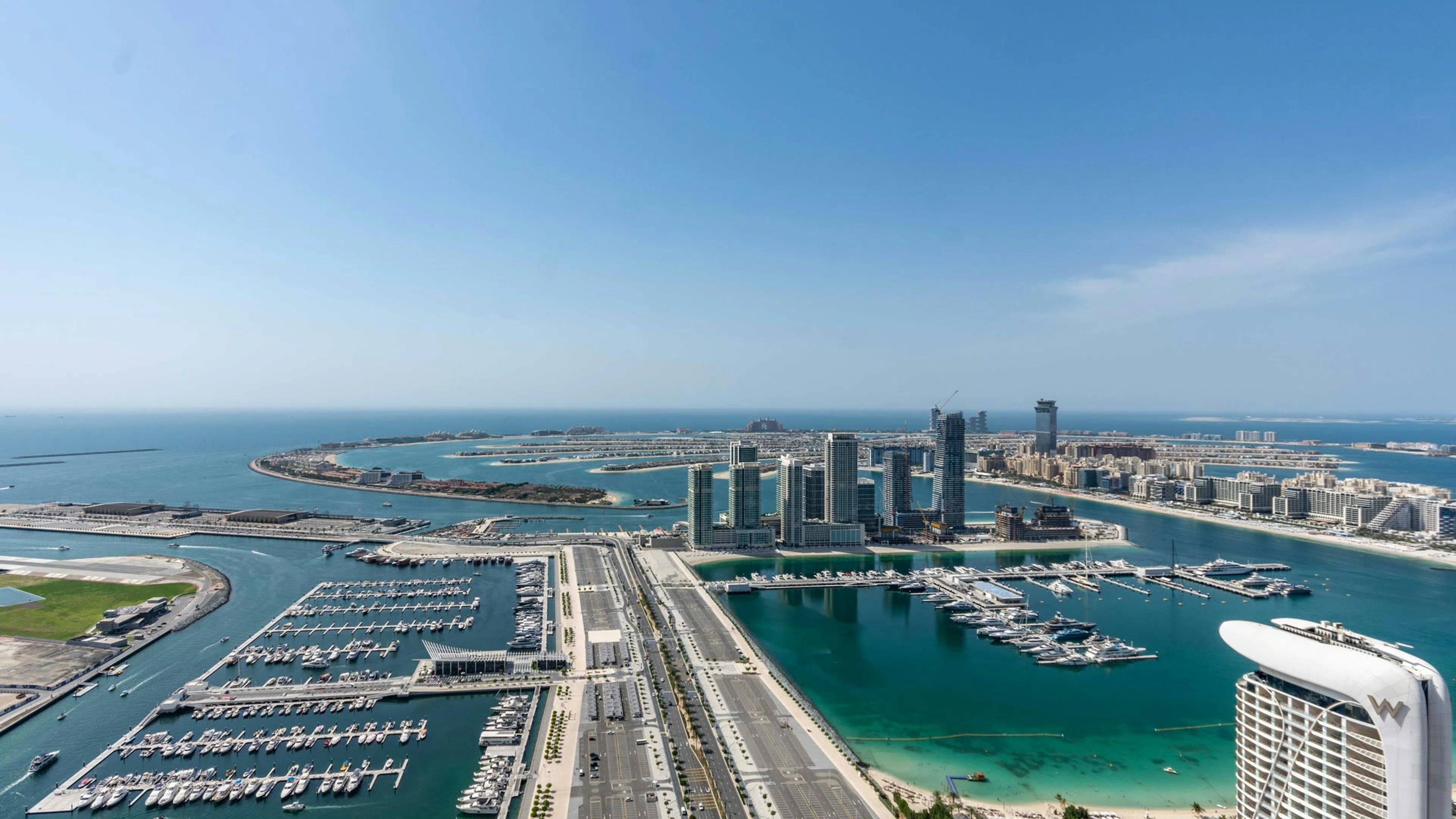 Official Emaar Beachfront project media showing the waterfront tower precinct