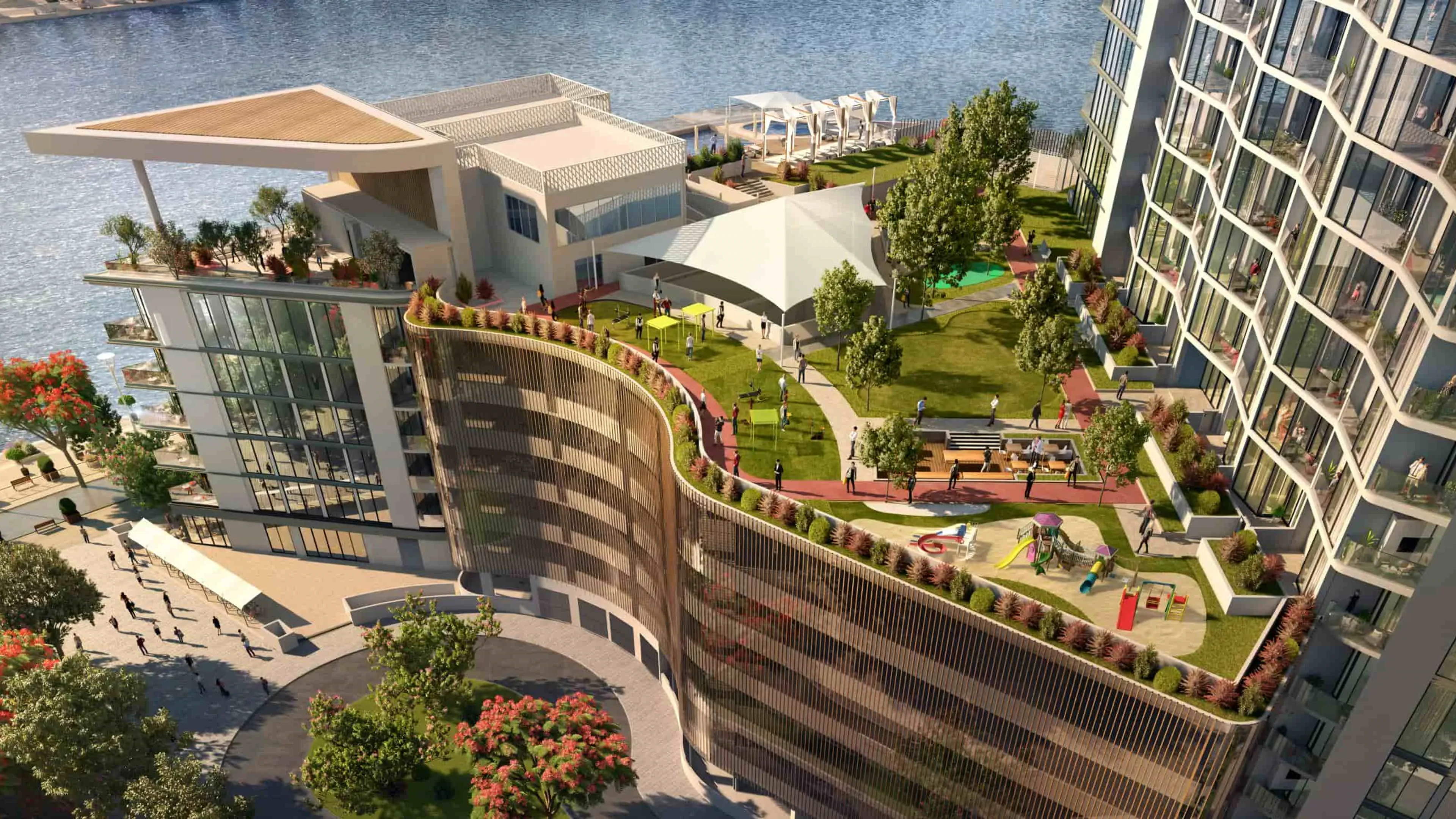 Official Sobha Hartland project media showing the wider masterplan context